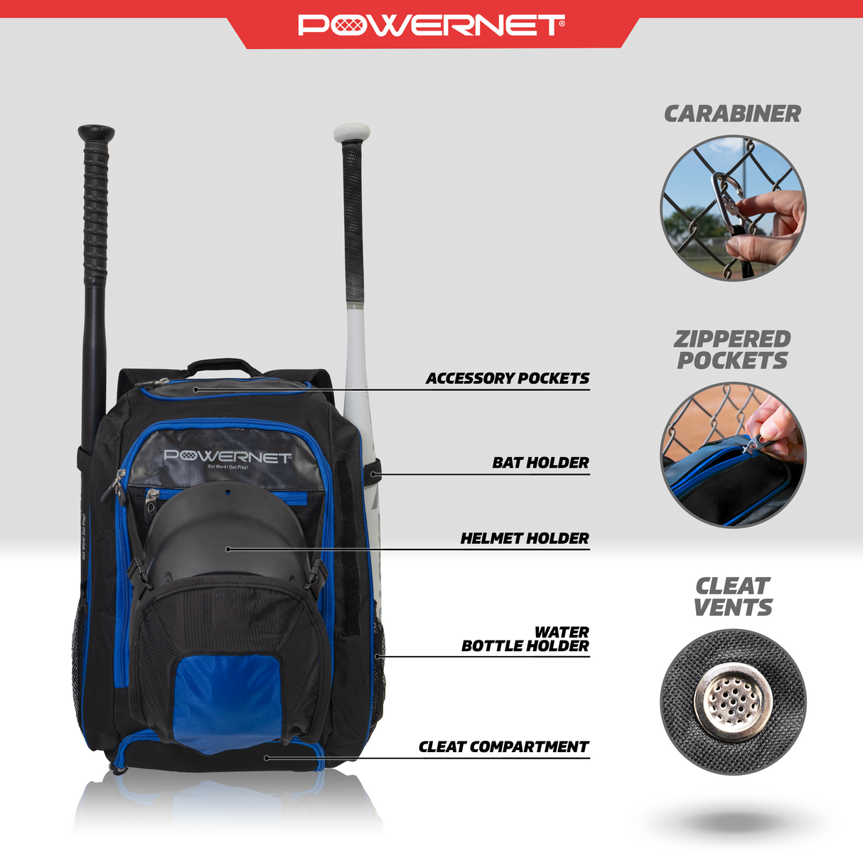 Baseball Softball Backpack XL Sports PowerNet