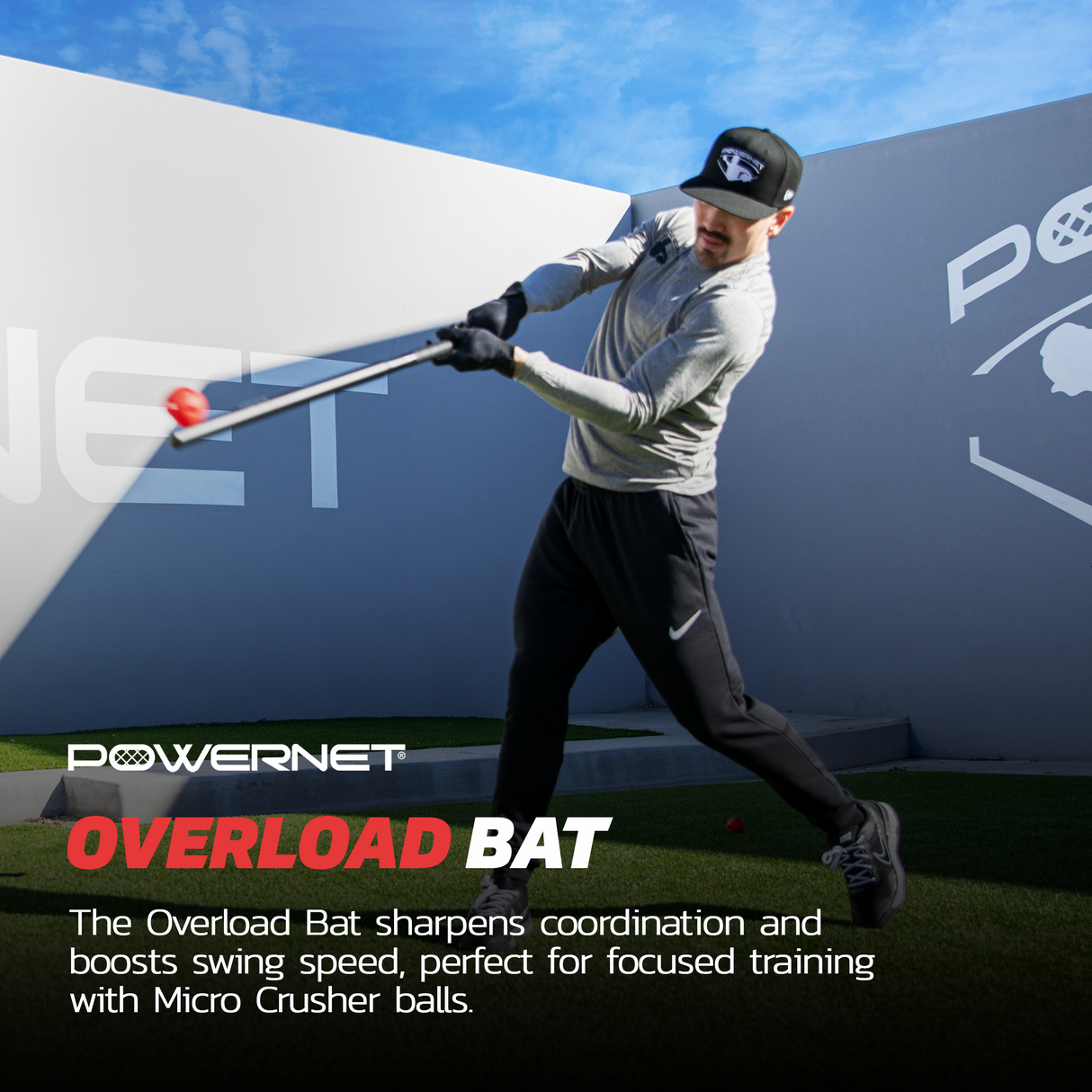 Overload and Underload Training Bats, Rapid Stick or Overload Bat with Micro Crushers Training Bat PowerNet