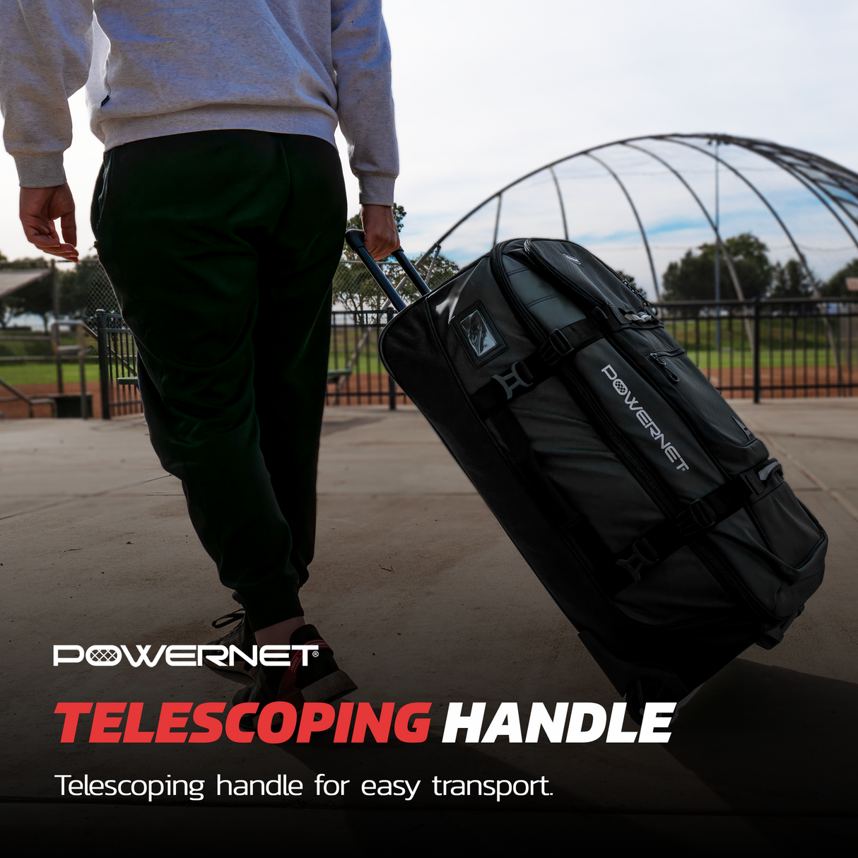 Rolling Duffle Bag with Wheels & Handle Wheeled Bag PowerNet