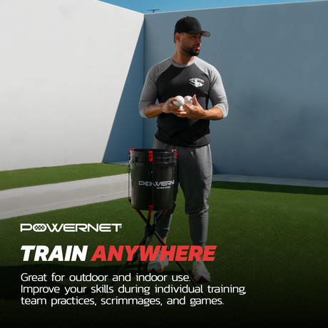 Bucket Ball Caddy for Baseballs & Softballs Sports PowerNet