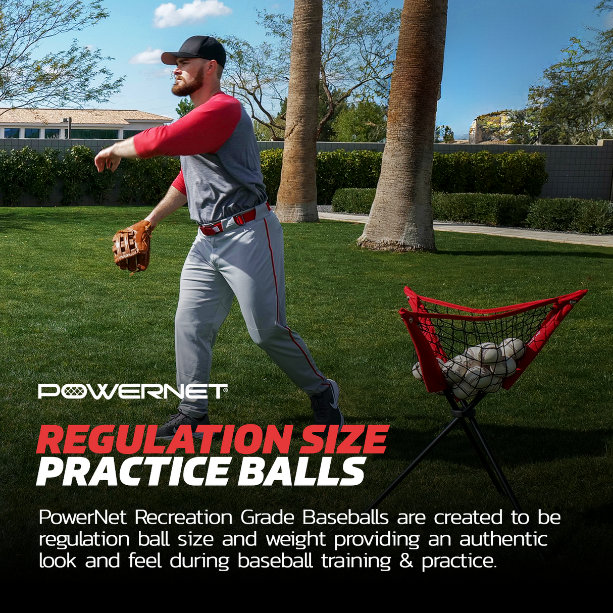 Bucket and Training Balls Bundle | (24) Baseballs + Bucket Sports PowerNet