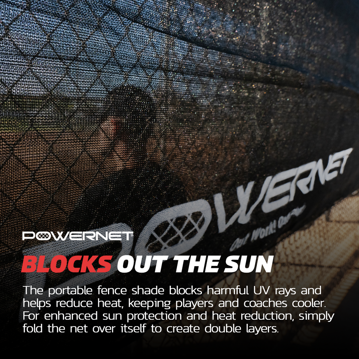 Portable Dugout Sun Shade Cover Protection 7x18.75 FT Sports PowerNet