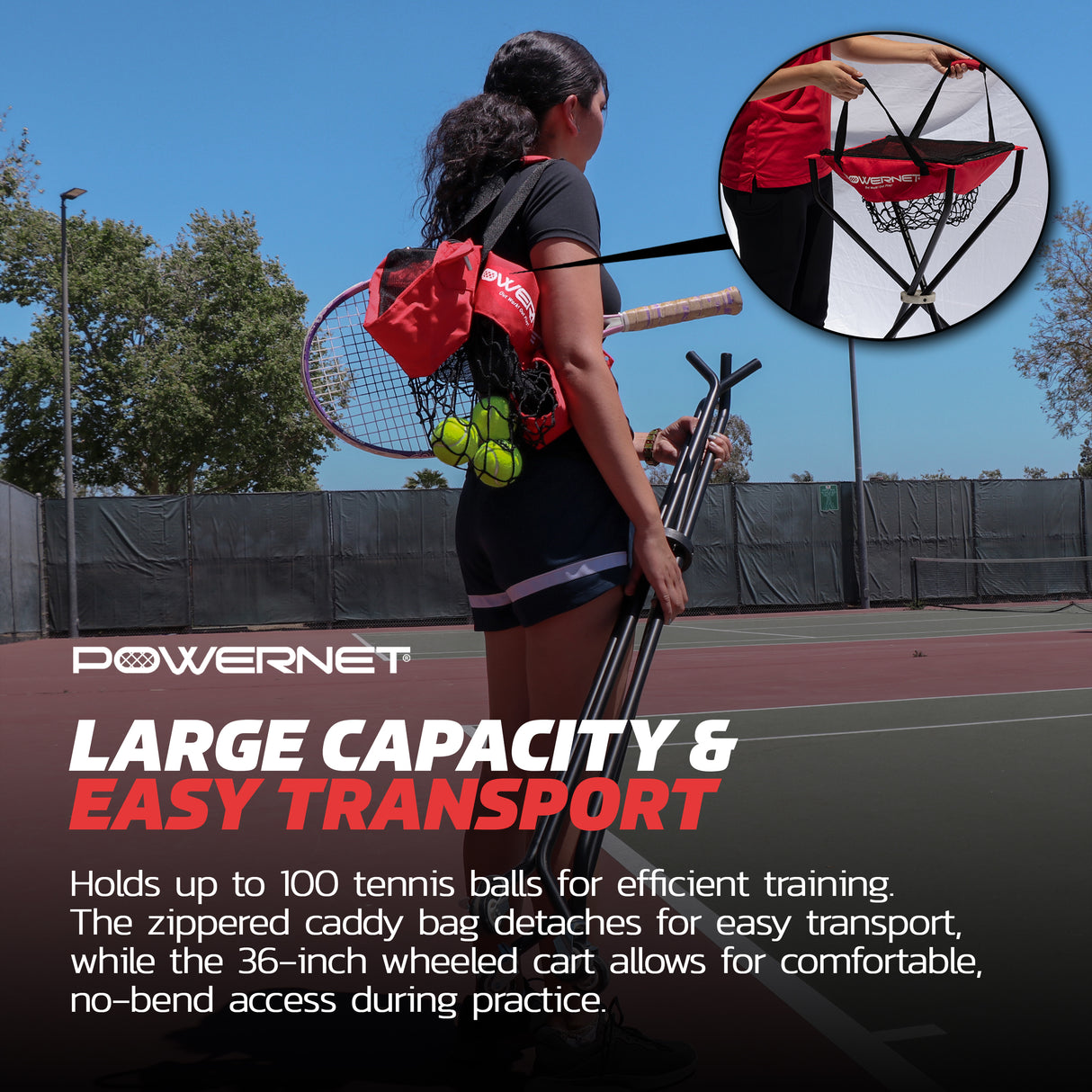 Wheeled Court Caddy | Multisport Tennis Ball Caddy PowerNet