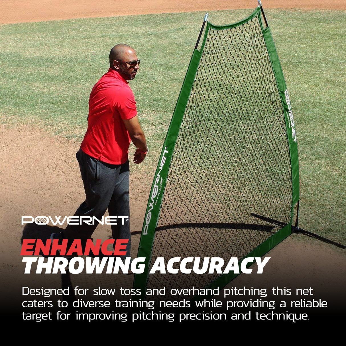 7 FT A-Frame Screen Portable Baseball Softball Training Net sports PowerNet