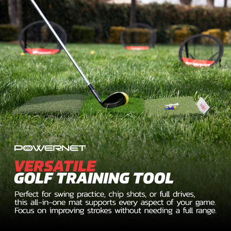 Golf Hitting Mat | Artificial Tri-Turf Grass Golf PowerNet
