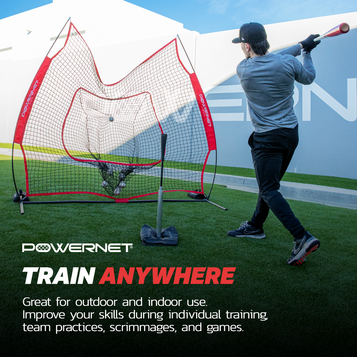 Pro Batting Tee | Heavy Duty 10 LB Base Batting Tee PowerNet