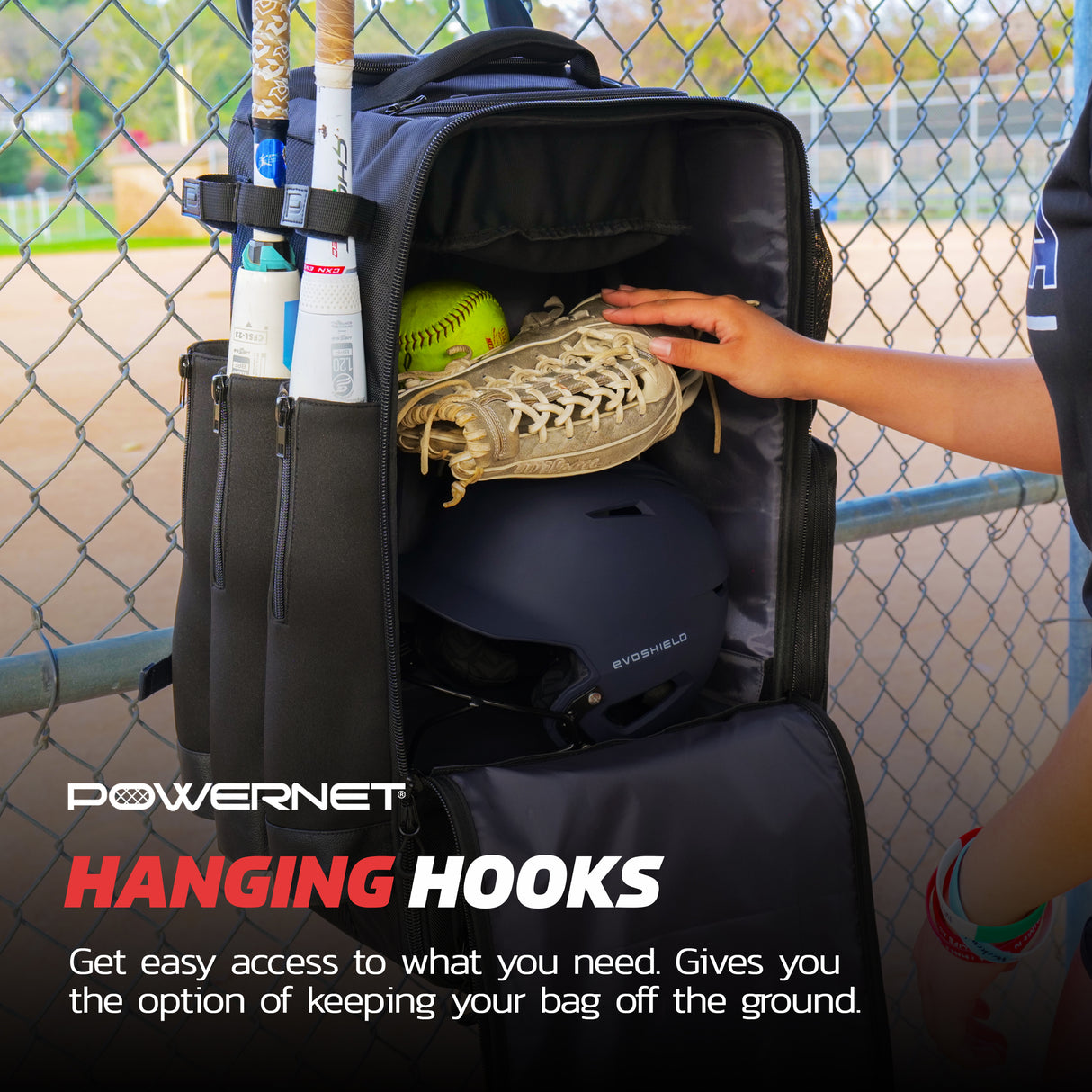 PRO Odyssey Rolling Backpack for Softball & Baseball PowerNet by TrainingNets