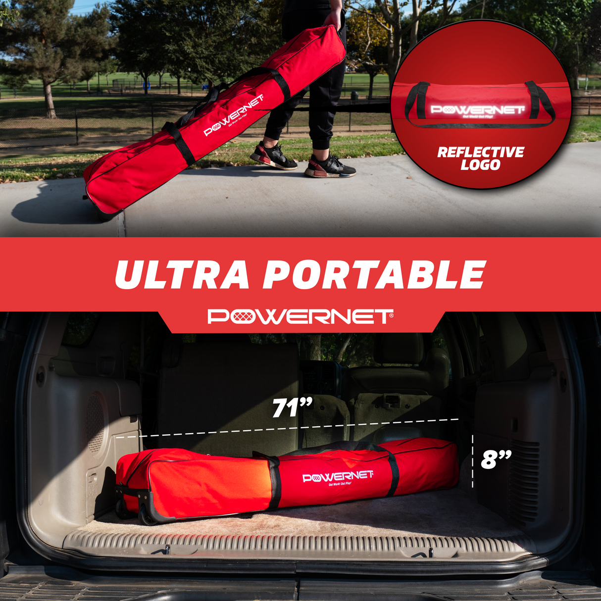 Portable 18.5x6.5 FT Soccer Goal Sports PowerNet