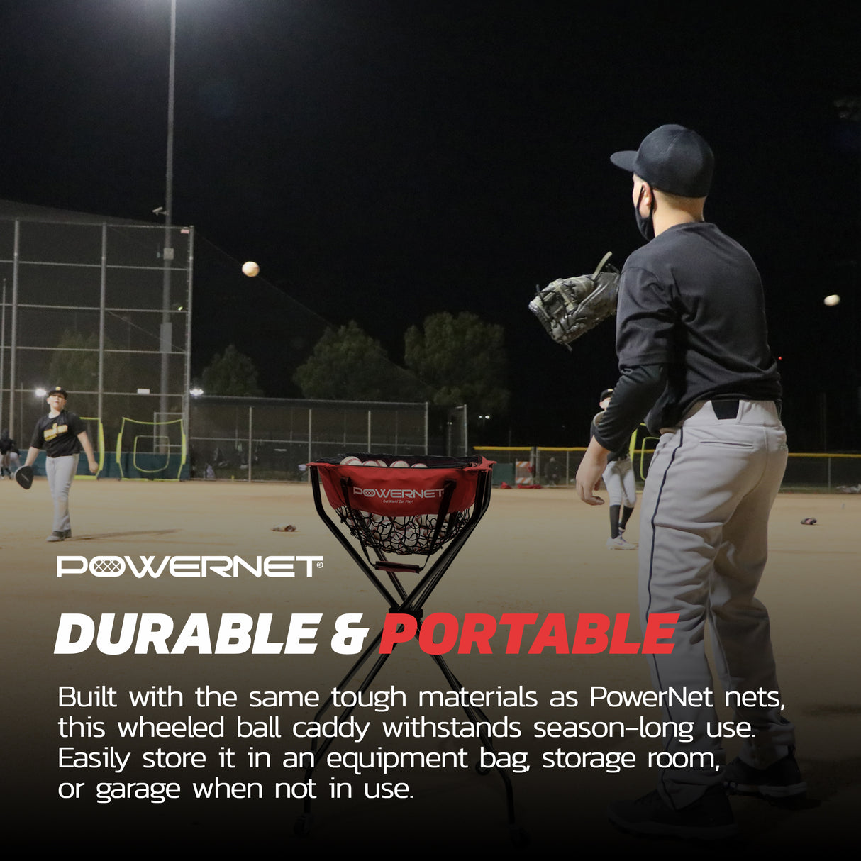 Wheeled Court Caddy | Multisport Tennis Ball Caddy PowerNet
