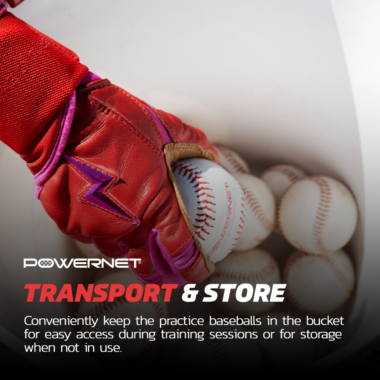 Bucket and Training Balls Bundle | (24) Baseballs + Bucket Sports PowerNet