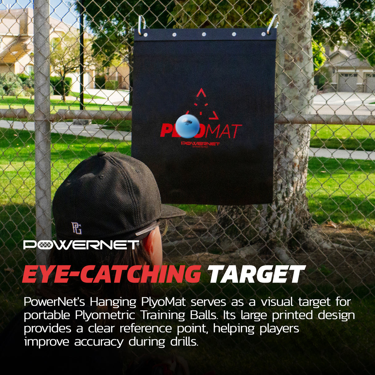 Hanging Plyo Mat & Power Plyometric Training Balls Bundle TrainingNets by PowerNet