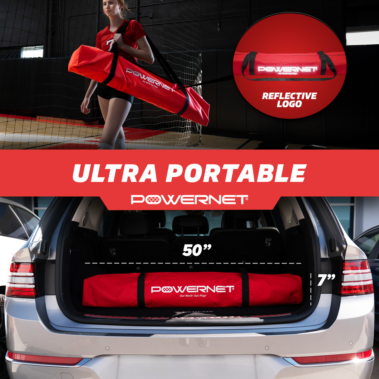 Portable Volleyball Setter Trainer Net | Adjustable Height & Basket Angle Volleyball Setter PowerNet