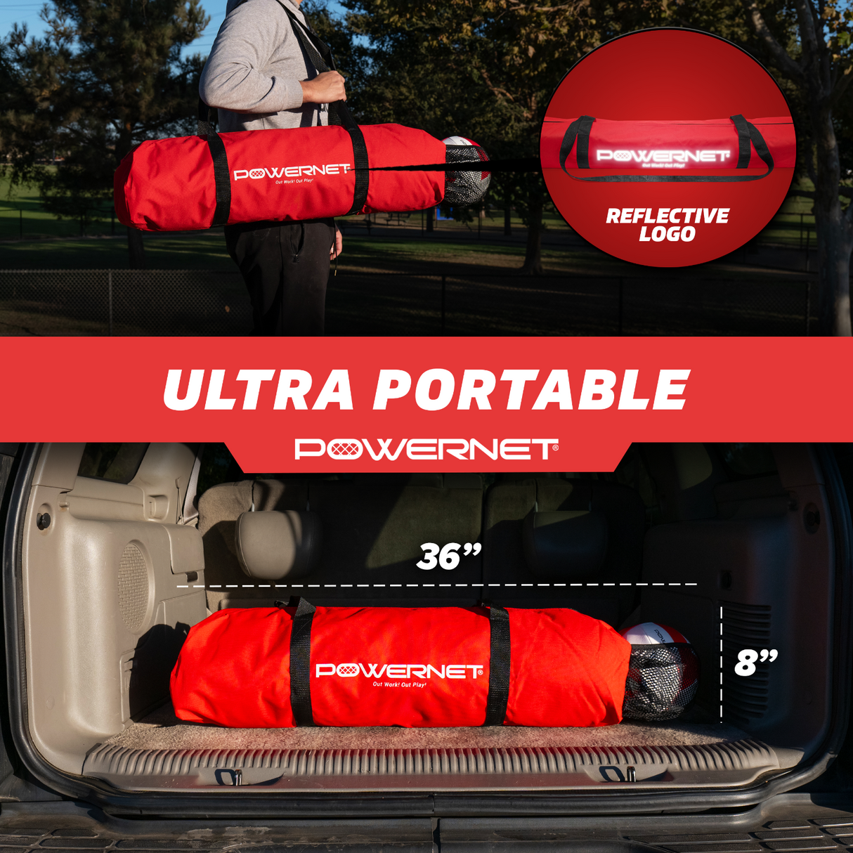Four Square Volleyball Training Net Game Sports PowerNet