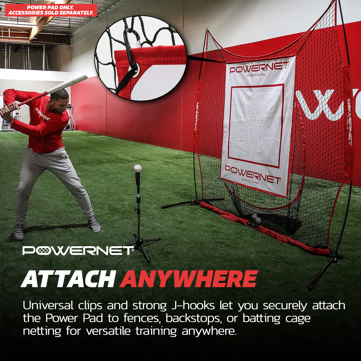 Power Pad Canvas Batting Pitching Backstop Sports PowerNet