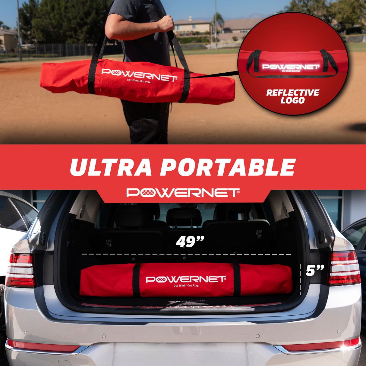 Sideline Trainer 7 x 4 FT Portable Football Kicking Net Football Net PowerNet