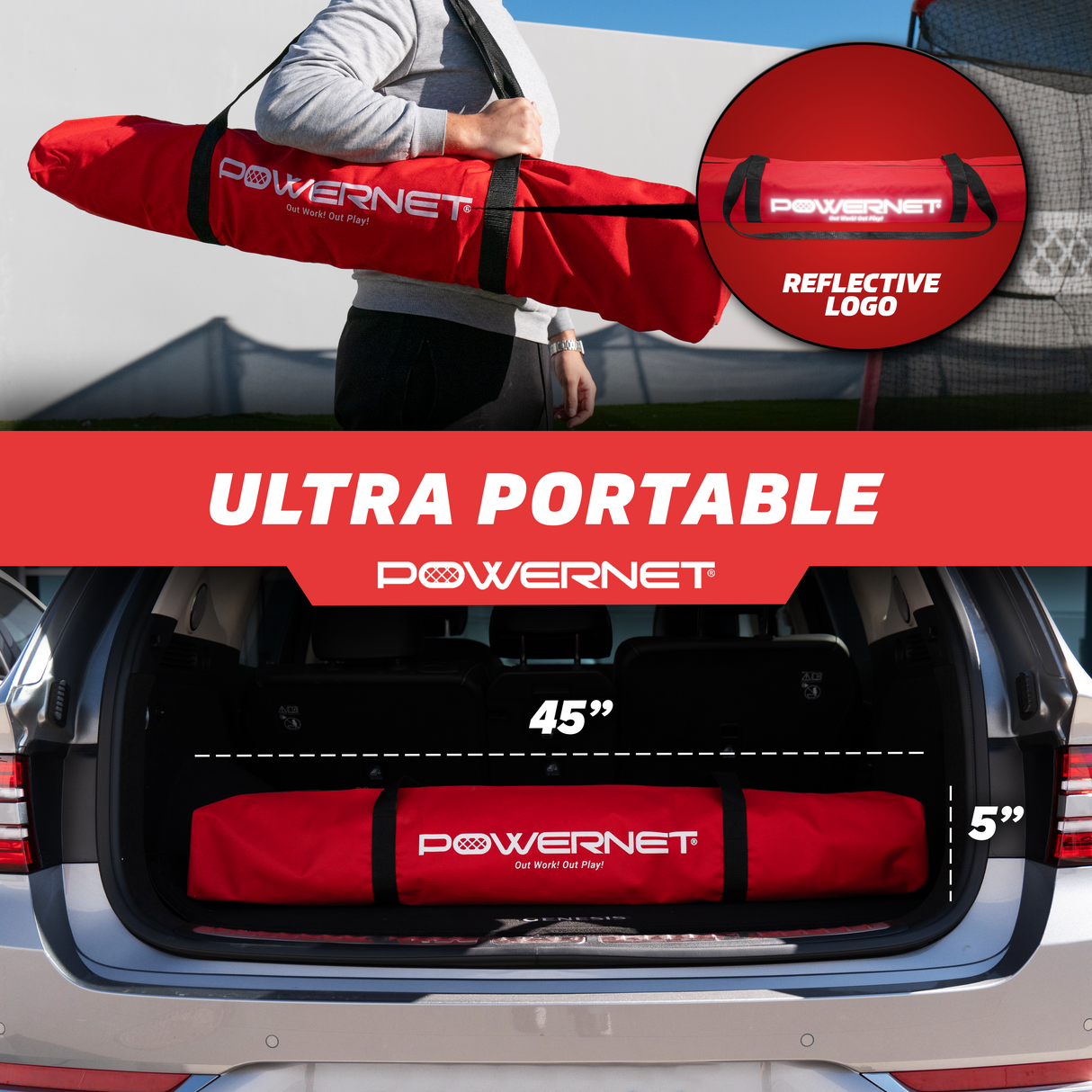 10x3 FT Portable Badminton, Tennis, Volleyball, Pickleball Net Sports PowerNet