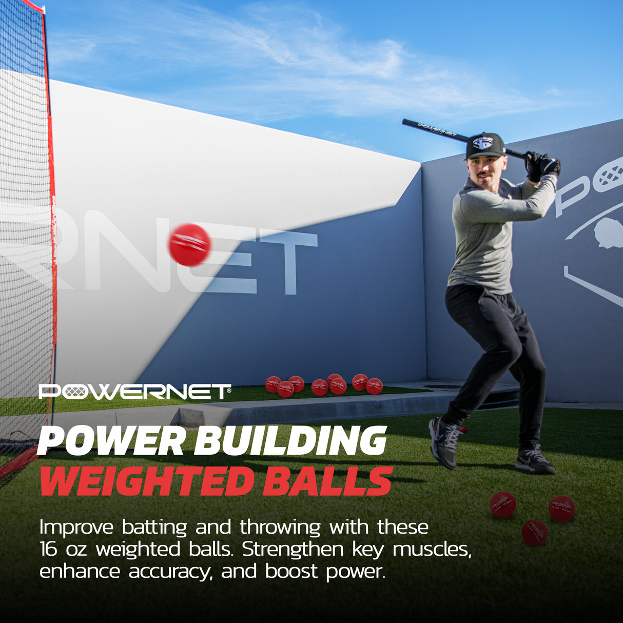 Ball Bucket, Crusher Balls & 3.2" Weighted Training Balls Bundle | (24 Balls Total) Baseball And Softball Field Accessories PowerNet