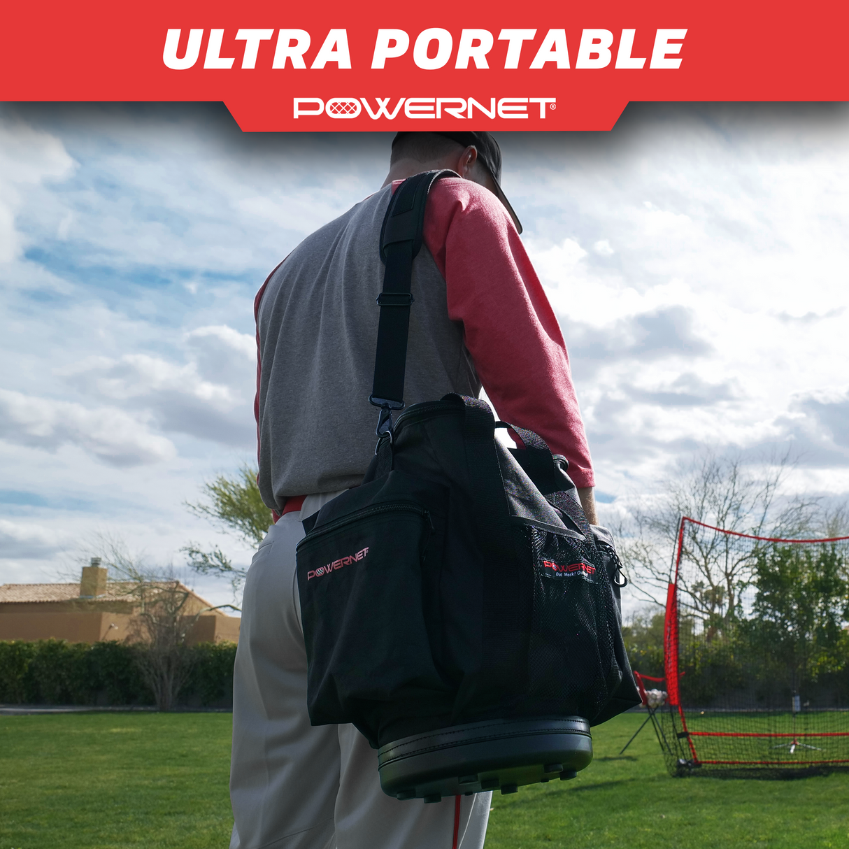 Soft Bucket Carry Bag | Shoulder Strap Baseball And Softball Equipment Bags PowerNet