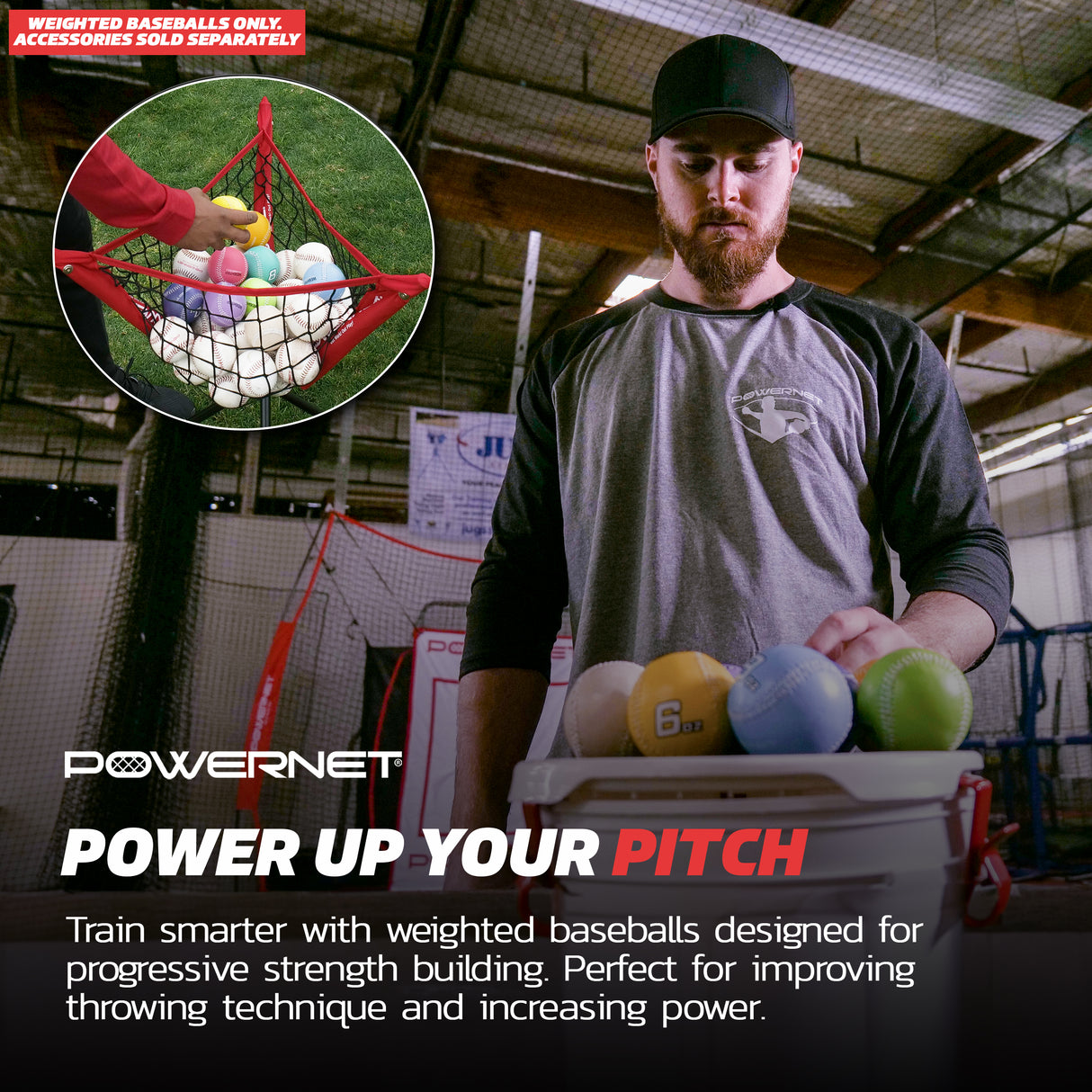 3-12 Oz Progressive Weighted Training Baseballs 9 PK Sports PowerNet