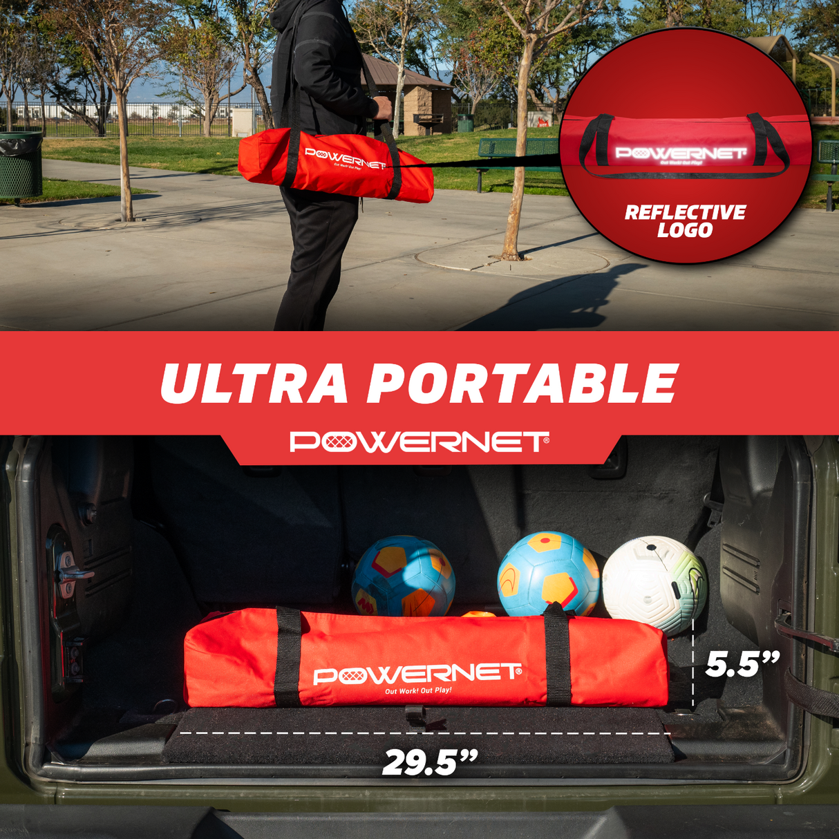 Soccer Goal | Lightweight Frame Ultra-Portable | Included Sandbag Sports PowerNet