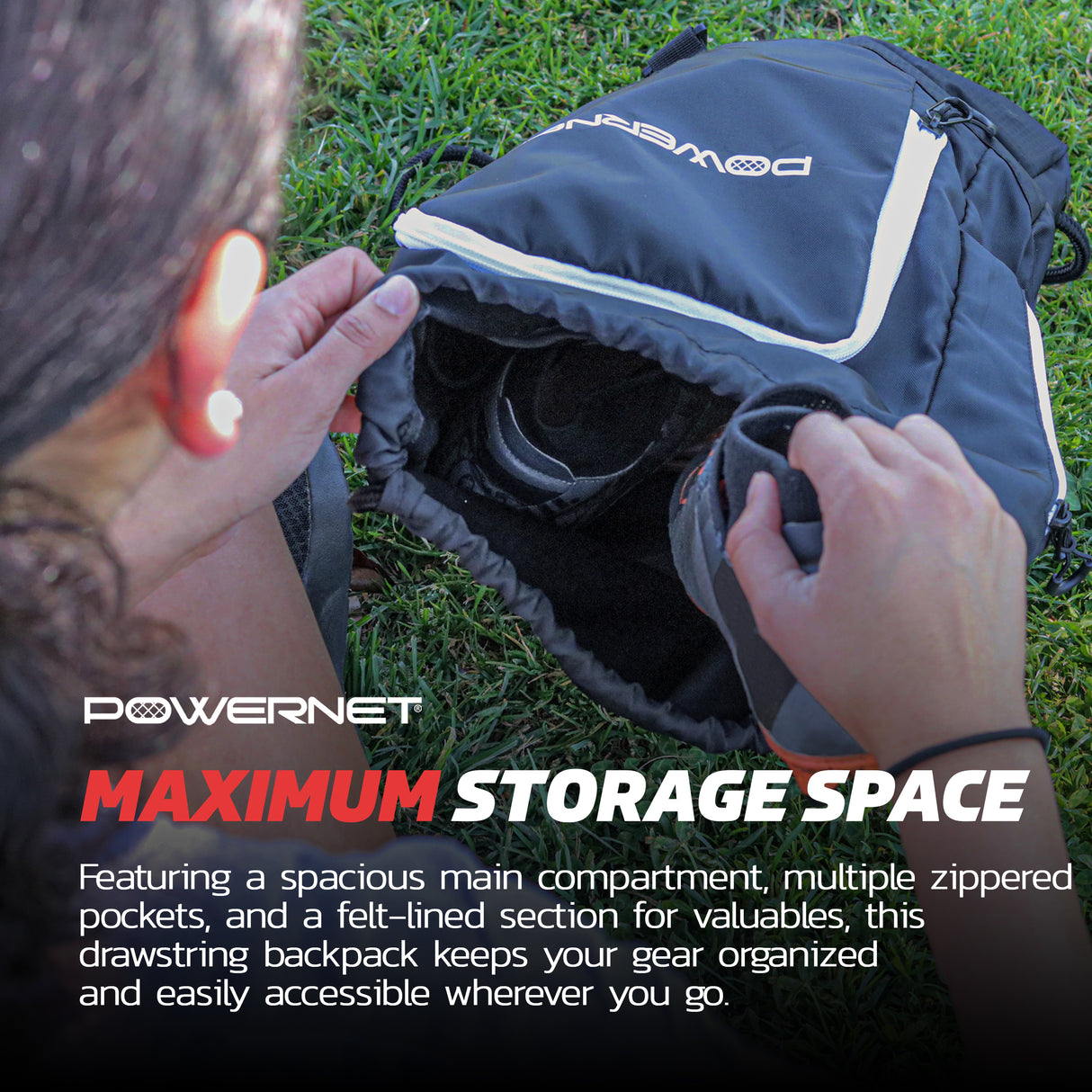 Deluxe 2.0 Sack Drawstring Training Gym Sack PowerNet