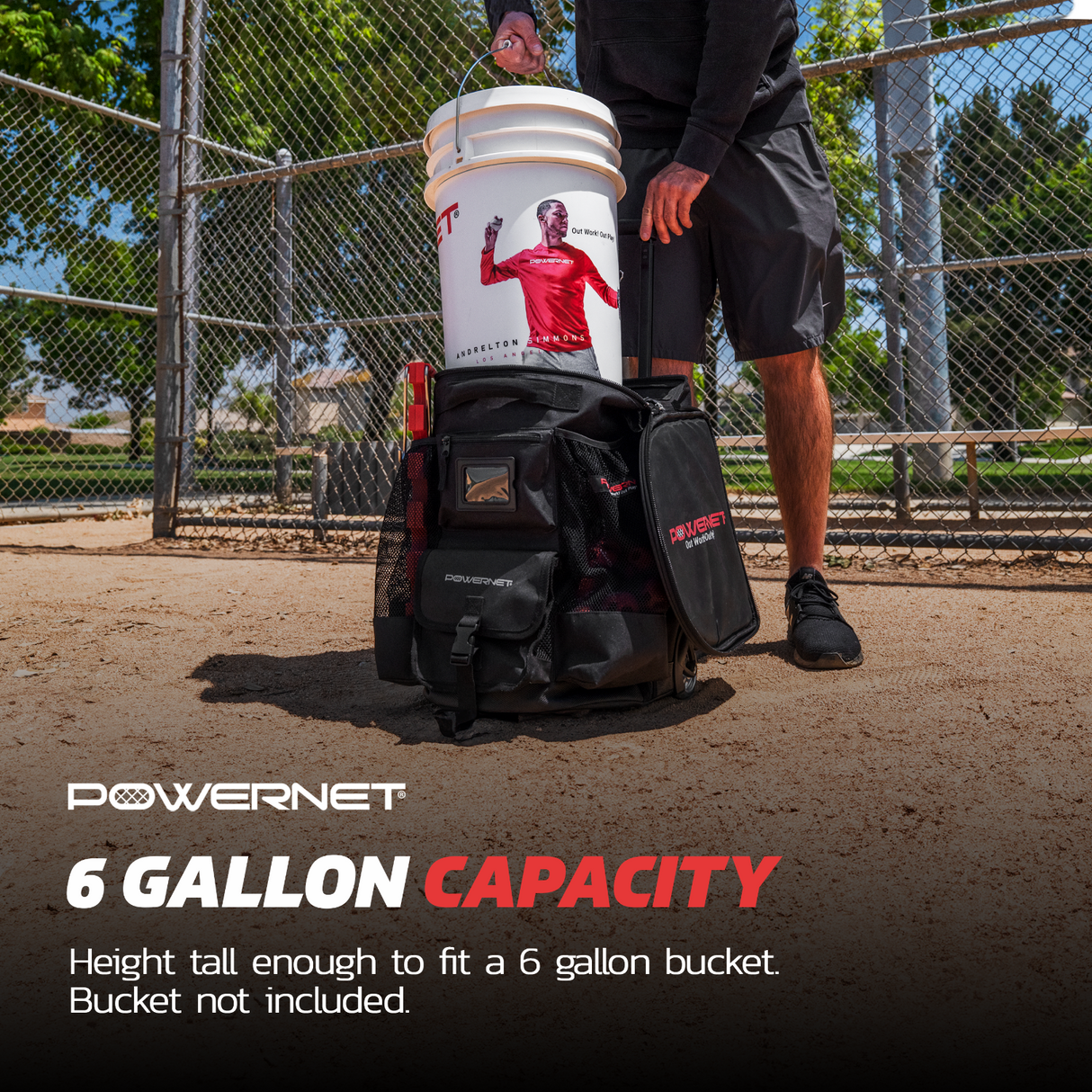 Wheeled 6 Gallon Bucket Caddy Organizer Cover Bag PowerNet