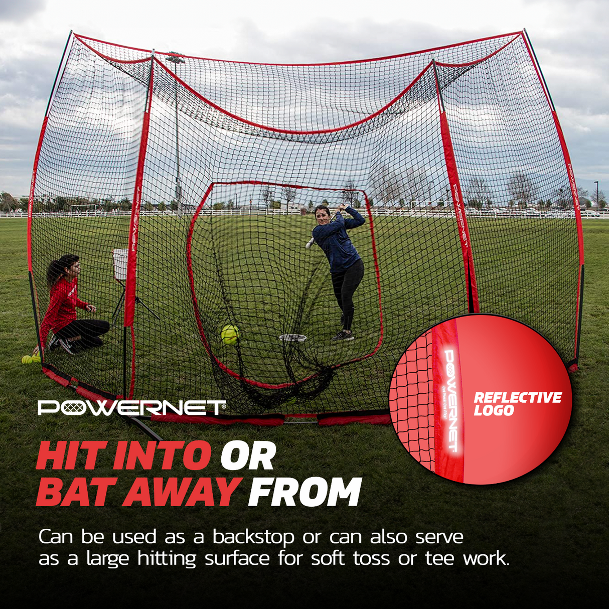 Portable Baseball Backstop | 16x9 Instant Diamond sports PowerNet
