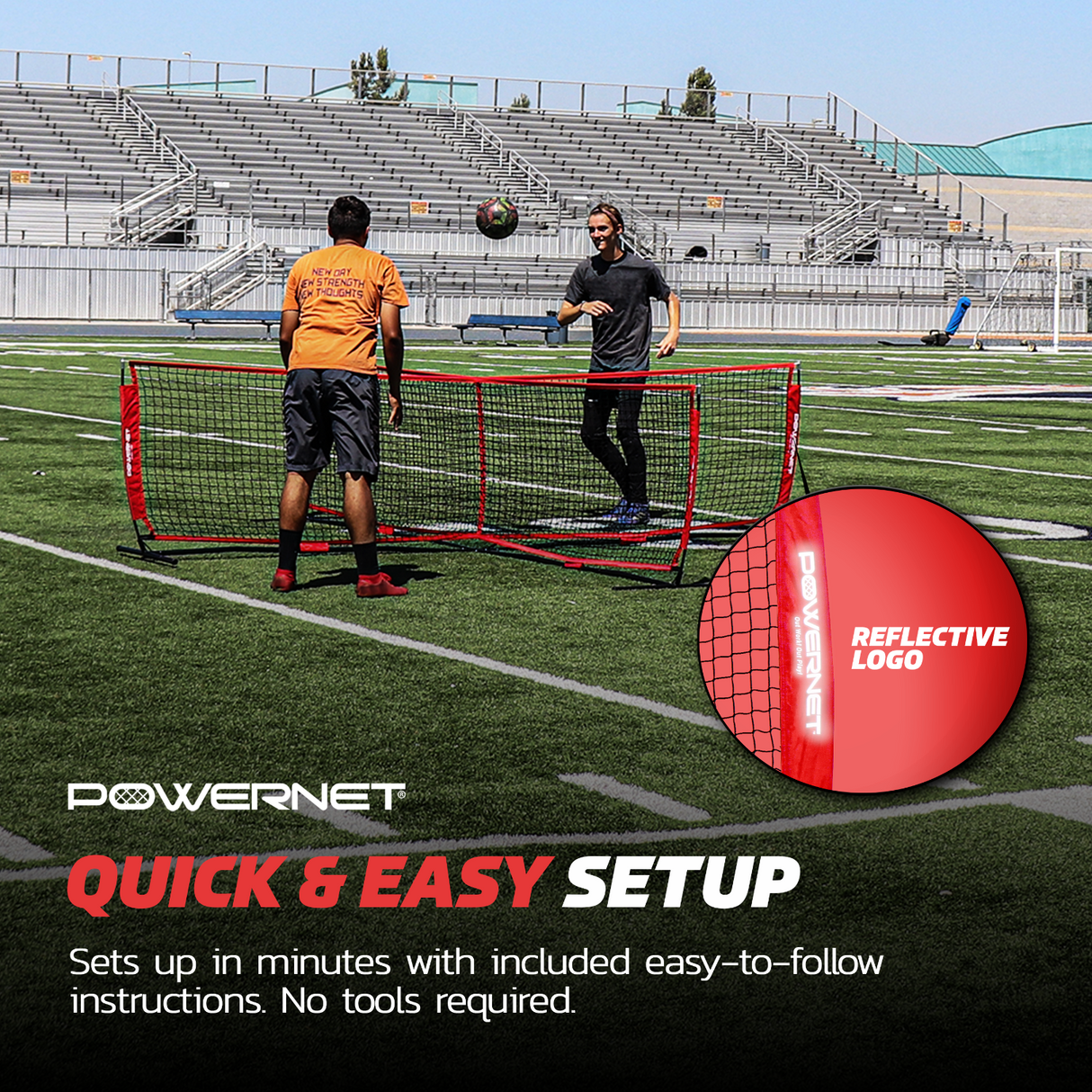 4 Way Soccer Tennis Net | 2 Sizes | Play a Fun Game While Training Soccer Net PowerNet