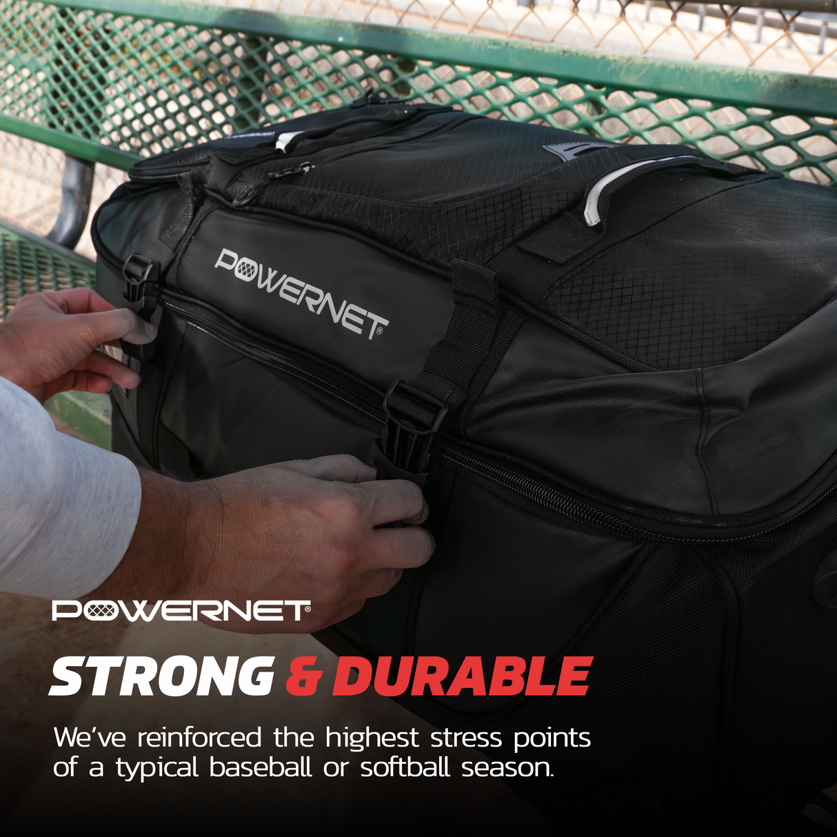 Rolling Duffle Bag with Wheels & Handle Wheeled Bag PowerNet