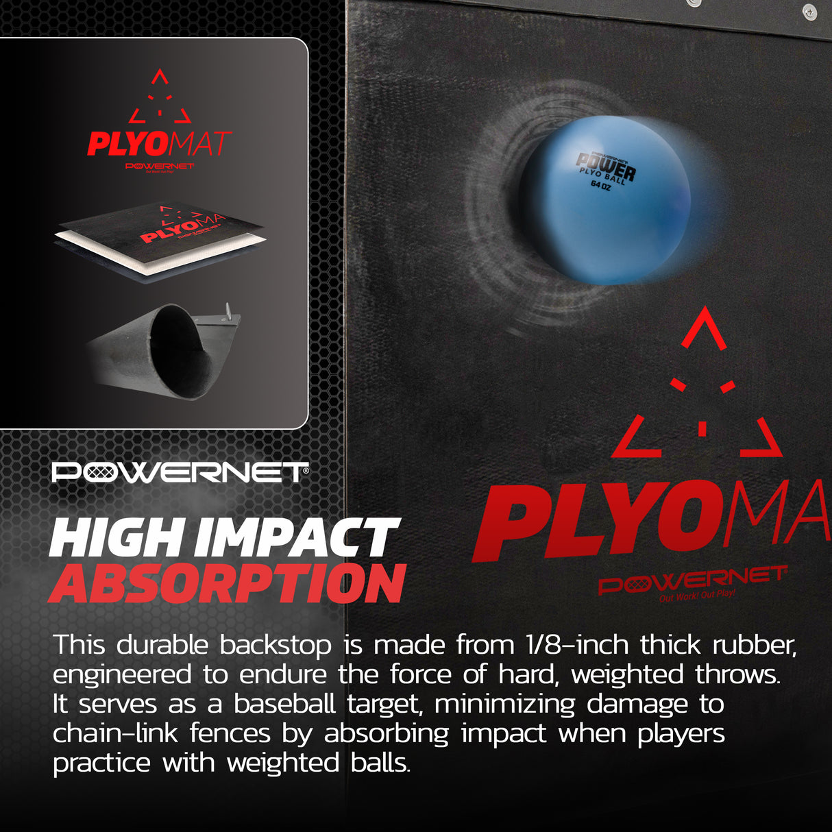 Hanging Plyo Mat & Power Plyometric Training Balls Bundle TrainingNets by PowerNet