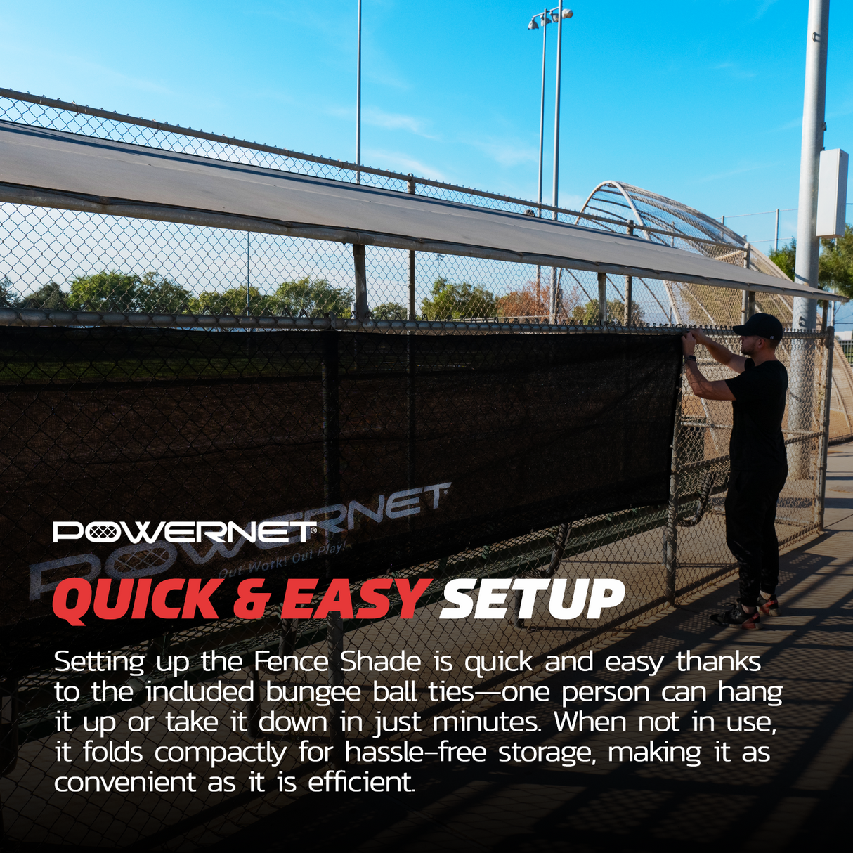 Portable Dugout Sun Shade Cover Protection 7x18.75 FT Sports PowerNet