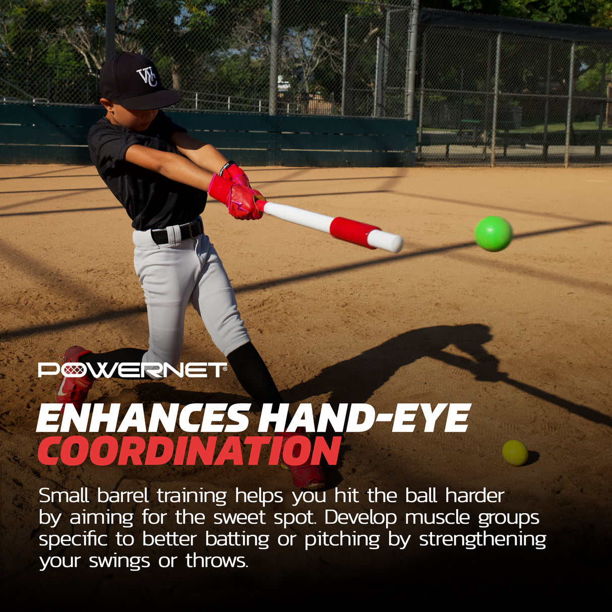 Sweet Spot Training Bat + Softball 3.2" Progressive Weighted Ball 9 LITE Pack Bundle Sports PowerNet