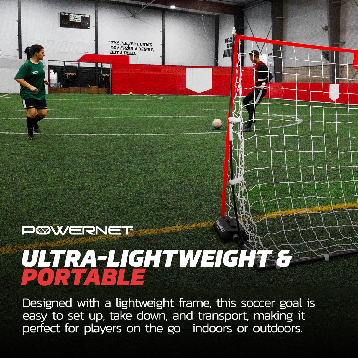 Soccer Goal | Lightweight Frame Ultra-Portable | Included Sandbag Sports PowerNet