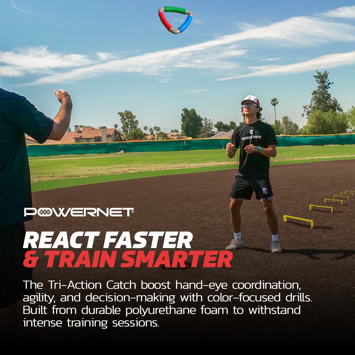 Tri-Action Catch | Hand-Eye Coordination Tool Training Tool PowerNet