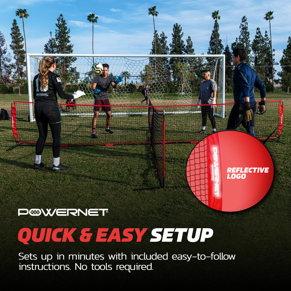 4 Way Soccer Tennis Net | 2 Sizes | Play a Fun Game While Training Soccer Net PowerNet
