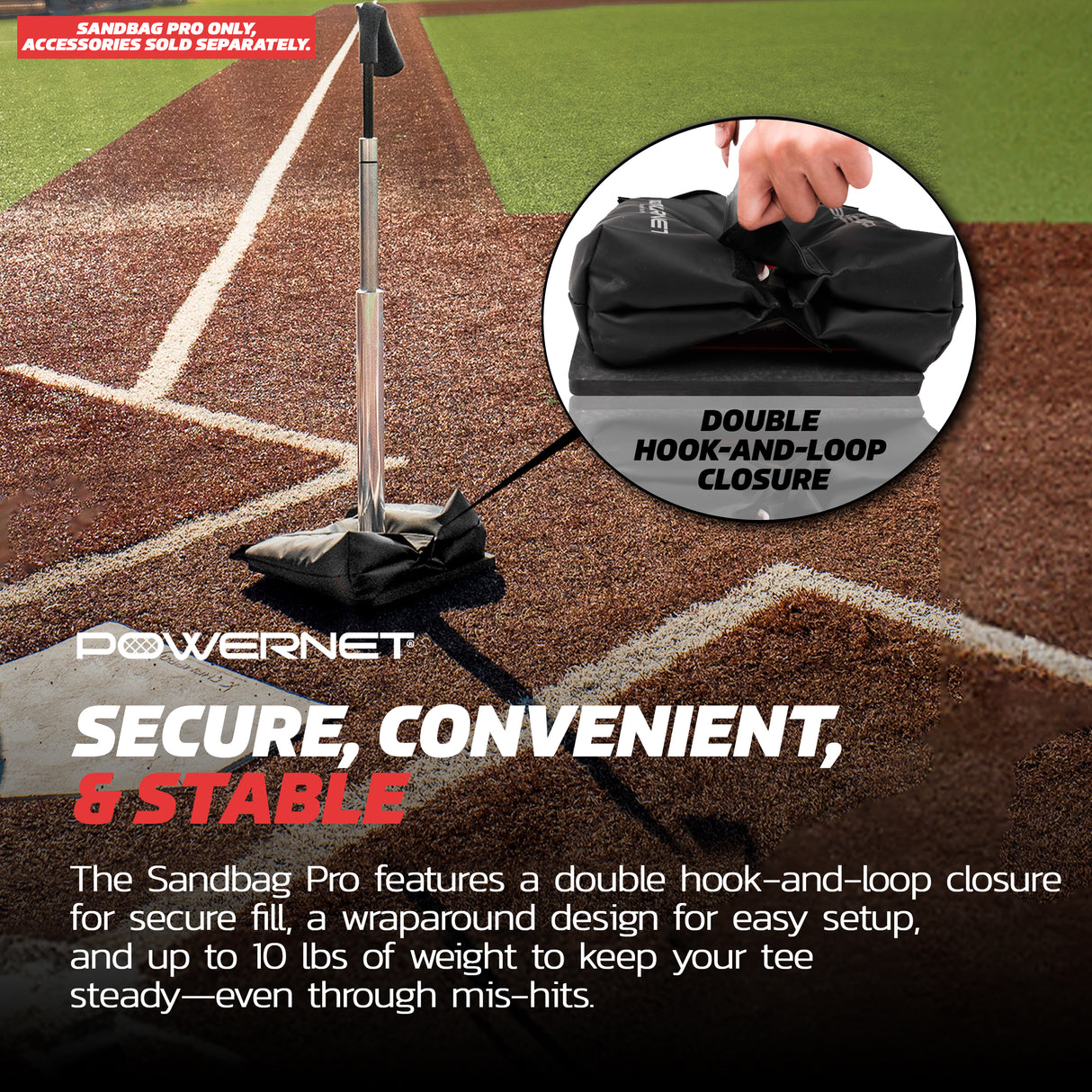 Sandbag Pro for Baseball Softball Hitting Tees PowerNet