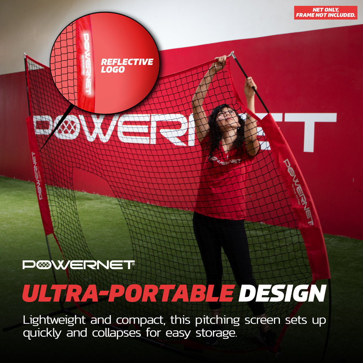 Pitching Protection Screen for Softball - Net Only Replacement Parts PowerNet