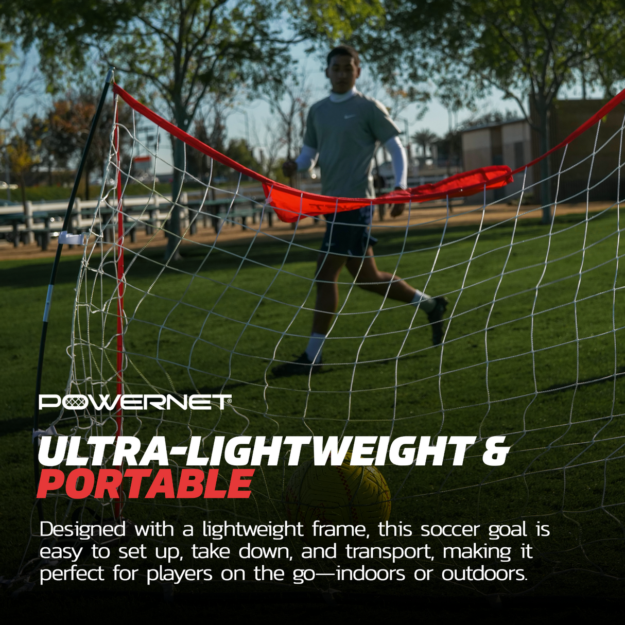 Soccer Goal | Lightweight Frame Ultra-Portable | Included Sandbag Sports PowerNet