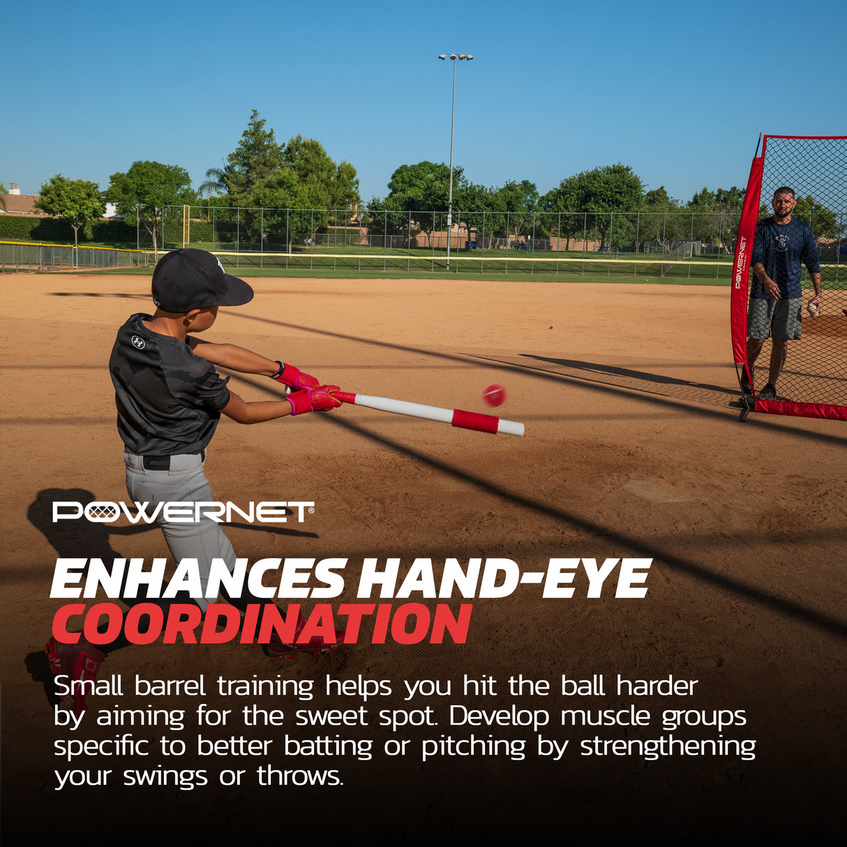 Sweet Spot Training Bat + 2" Progressive Micro Ball 12 PK Set Sports PowerNet