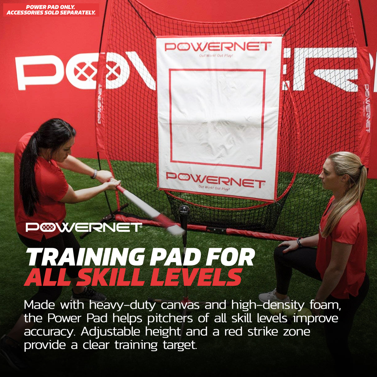 Power Pad Canvas Batting Pitching Backstop Sports PowerNet