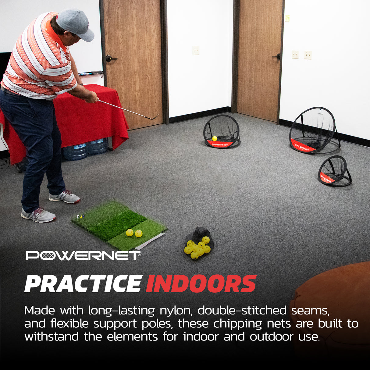 3 Piece Golf Chipping Net Set Sports PowerNet