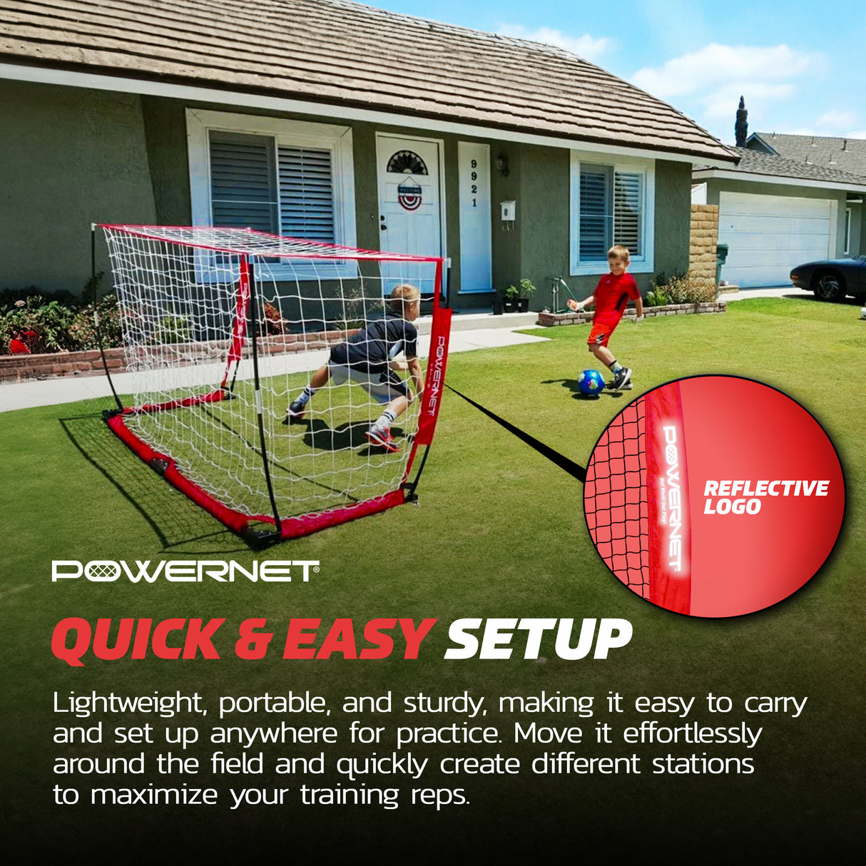 Portable 8x4 FT Soccer Goal Sports PowerNet