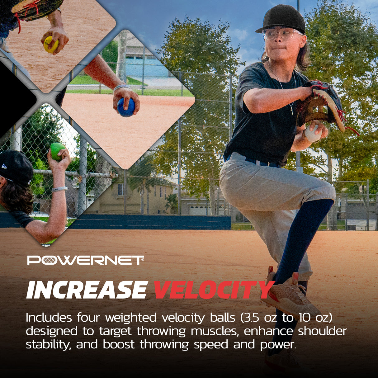 Power Plyometric Training Balls and Velocity Ball Bundle |Improve Arm Health and Velocity TrainingNets by PowerNet