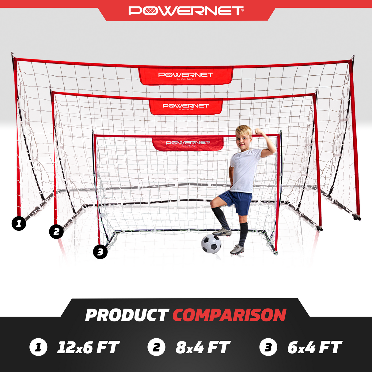 Soccer Goal | Lightweight Frame Ultra-Portable | Included Sandbag Sports PowerNet