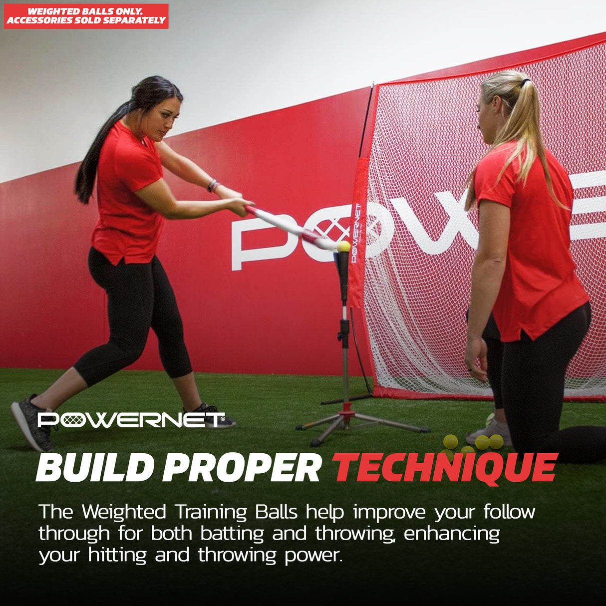 Weighted Hitting Training Balls | 6 PK 2.8" and 6 PK 2" Micro Ball Combo sports PowerNet