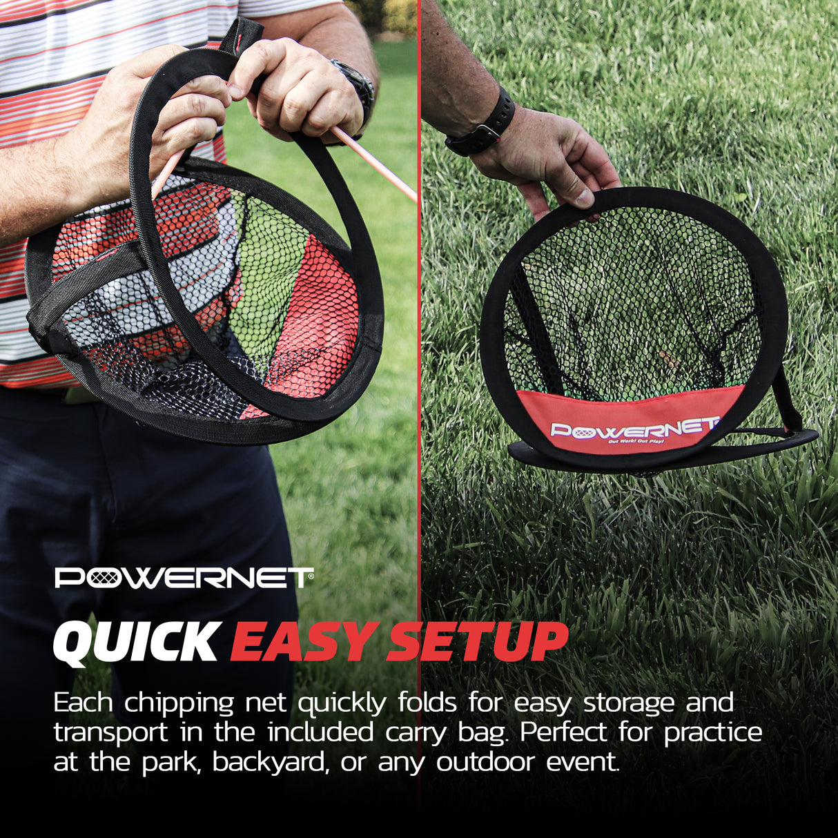 3 Piece Golf Chipping Net Set Sports PowerNet