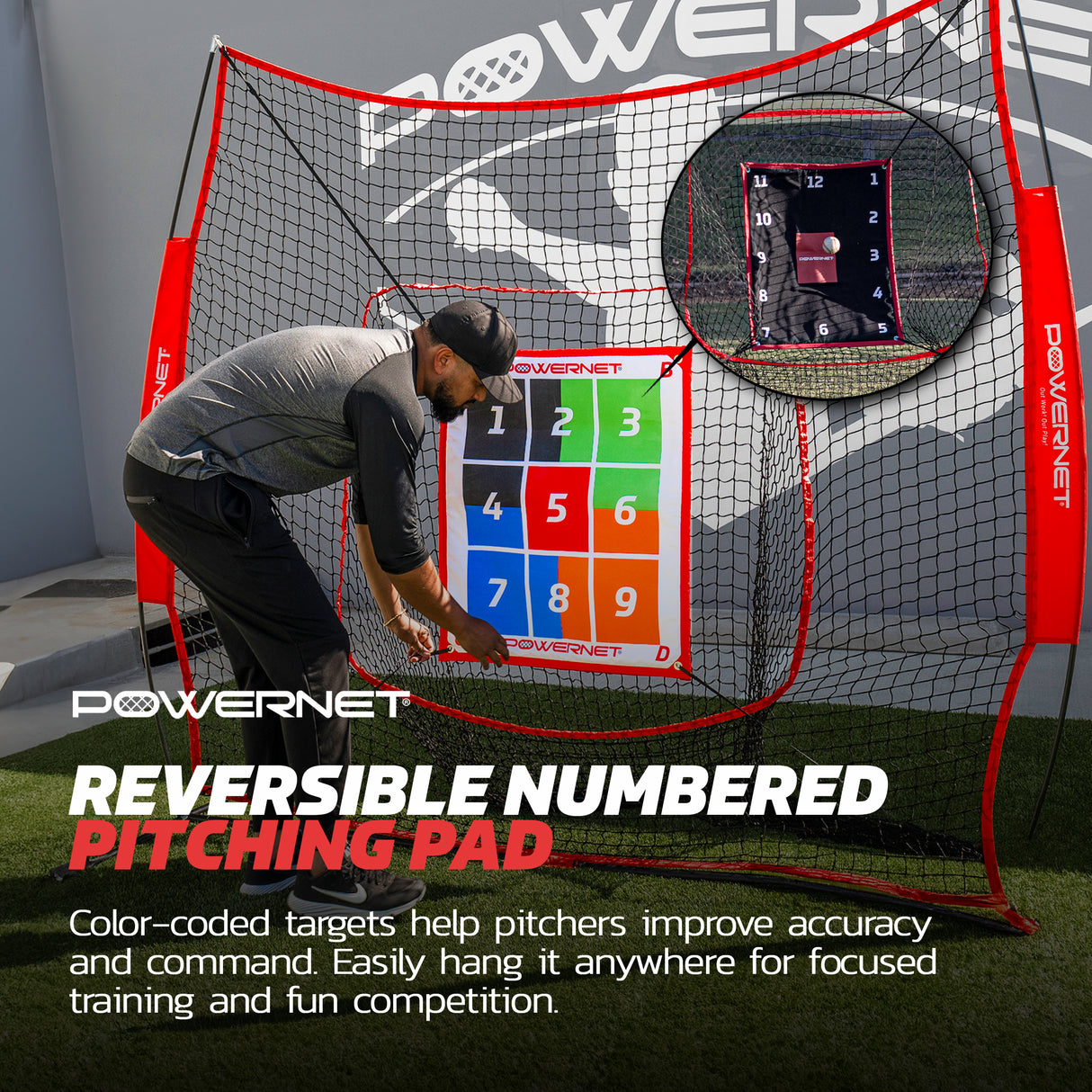 German Marquez Pitching Target & Numbered Pitching Pad Bundle Pitching Pad TrainingNets by PowerNet