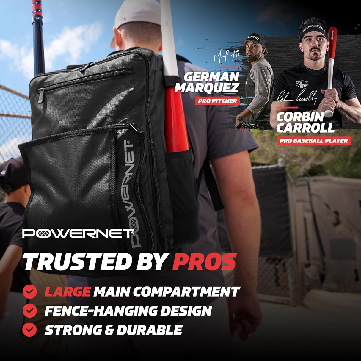 Coach's Baseball Backpack TrainingNets by PowerNet