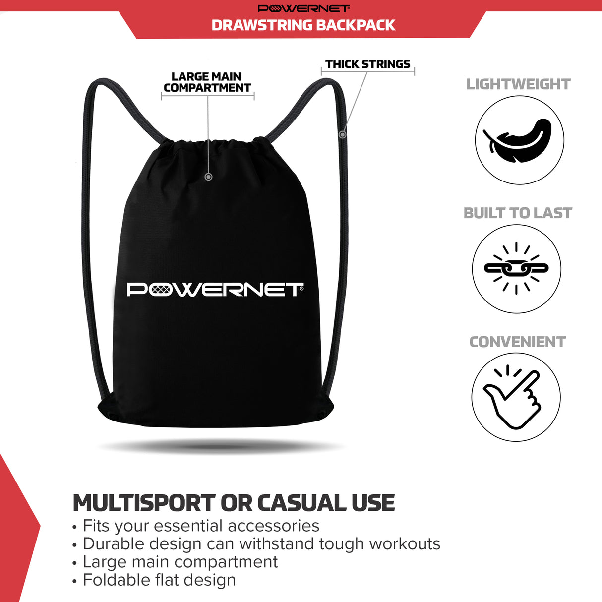 Gym Sack | Sport Backpack Bag Bag PowerNet