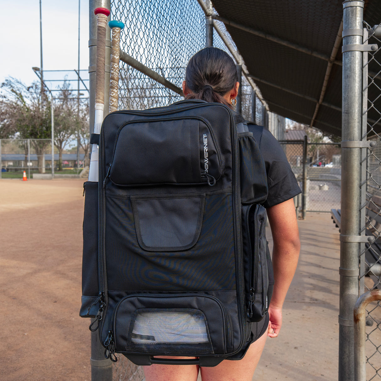 PRO Odyssey Rolling Backpack for Softball & Baseball PowerNet by TrainingNets